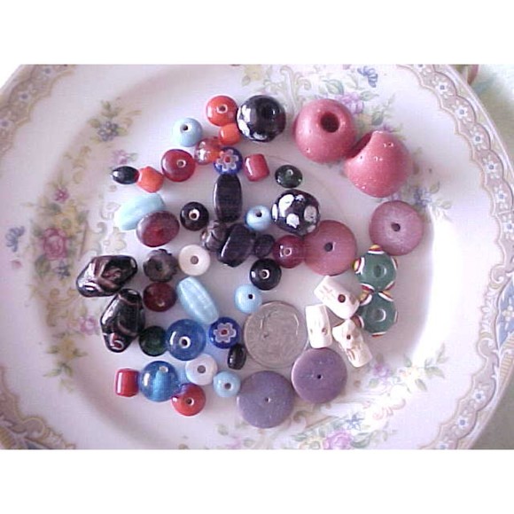 Macrame Craft Large Hole Handmade Lampwork Glass DIY Jewelry Making Supplies - Picture 1 of 5